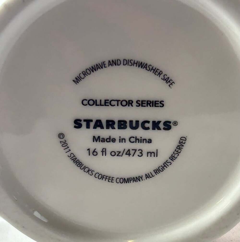 Starbucks Paris 3D Relief Collector Series Mug 16oz B/W Skyline 2011 READ - Picture 9 of 12
